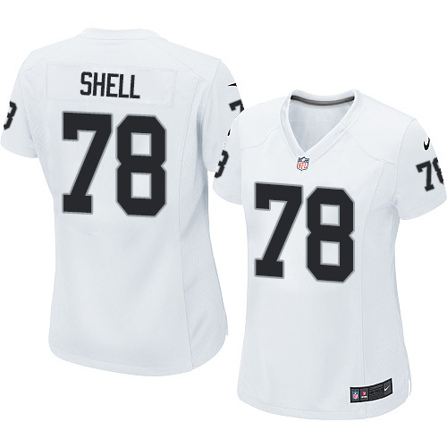 Women's Elite Art Shell Nike Jersey White Road - #78 NFL Oakland Raiders